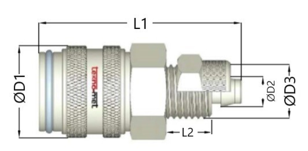 Rychlospojka s trnem s převlečnou maticí
