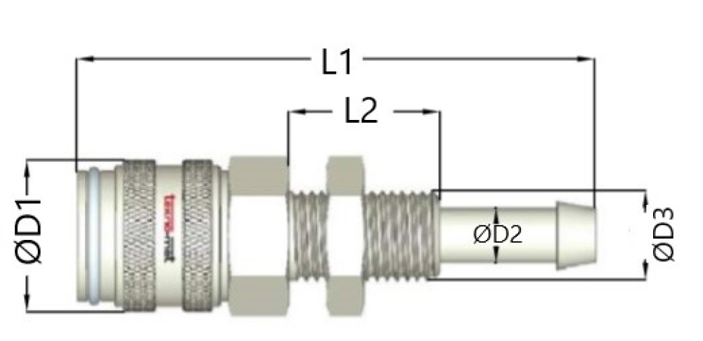 Rychlospojka do panelu s trnem pro hadici